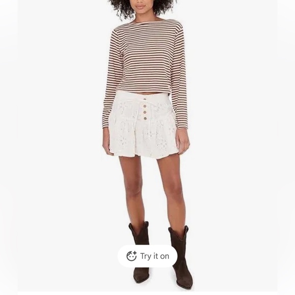 FREE PEOPLE Roselle Eyelet Womens Mini Skirt. Size Small. New With Tags. - Picture 13 of 13